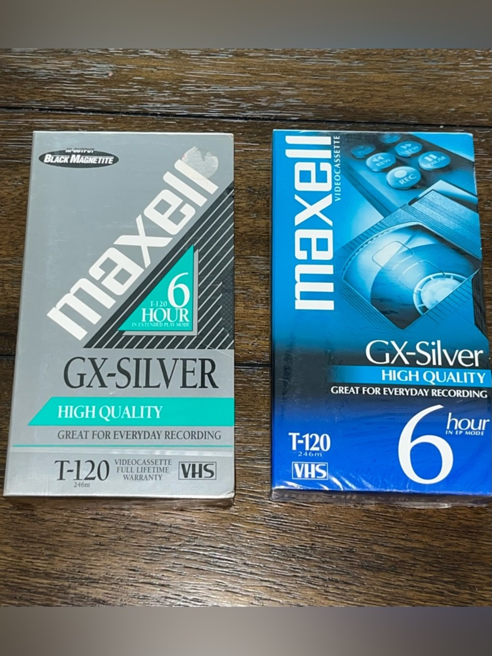 MAXELL VHS Tapes: GX Silver High Quality T-120 Lot of 2 New Sealed